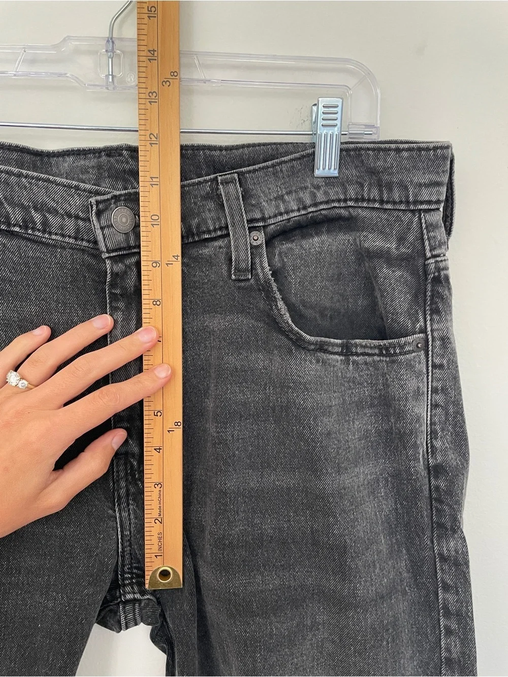 Y2K Levis 569 Loose Straight Jeans Mens 33x32 Gray Black Baggy Relaxed Fit Denim
